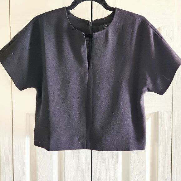 J. Crew 365 Crop Shell Keyhole Neckline Short Sleeve Women's Top, US Size 4 - Picture 1 of 7